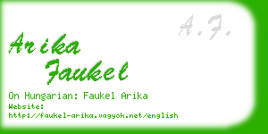 arika faukel business card